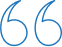 Blue quotation marks symbol used for testimonials or patient reviews section.