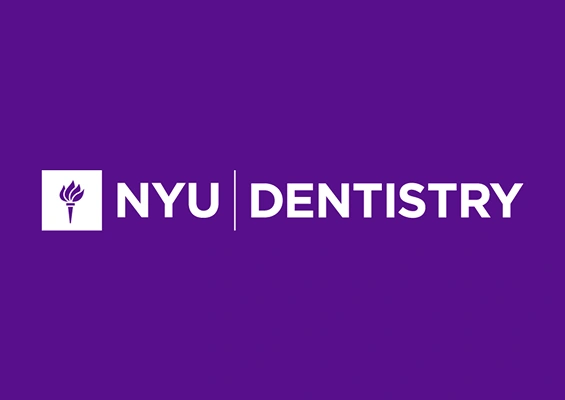 NYU Dentistry logo with torch symbol on purple background for Central Park West Pediatric Dentistry
